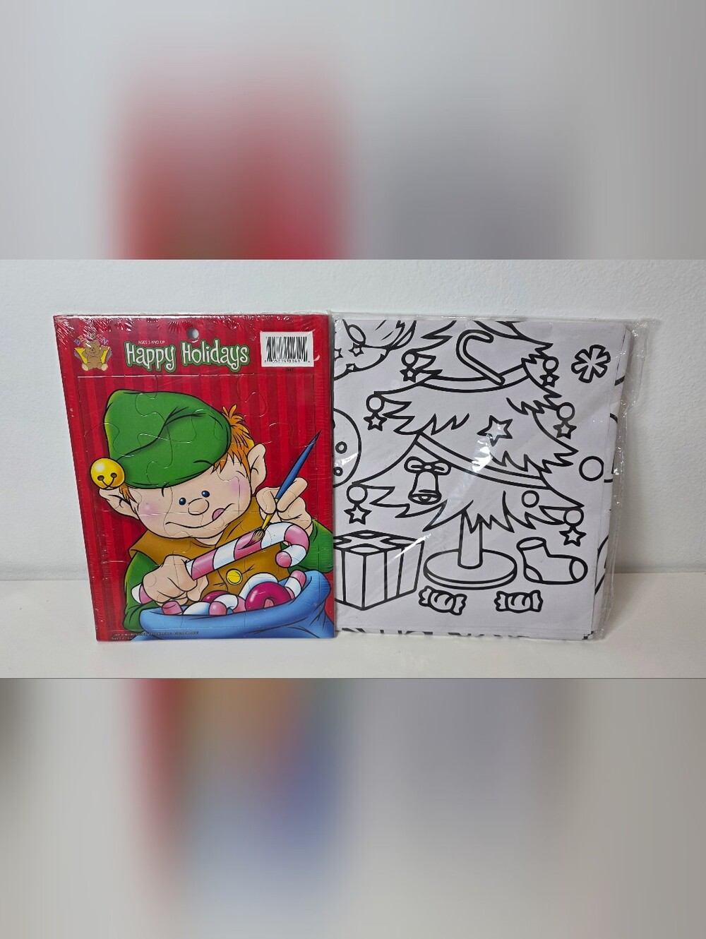 🎄Christmas Puzzle Tray And Jumbo Coloring Page